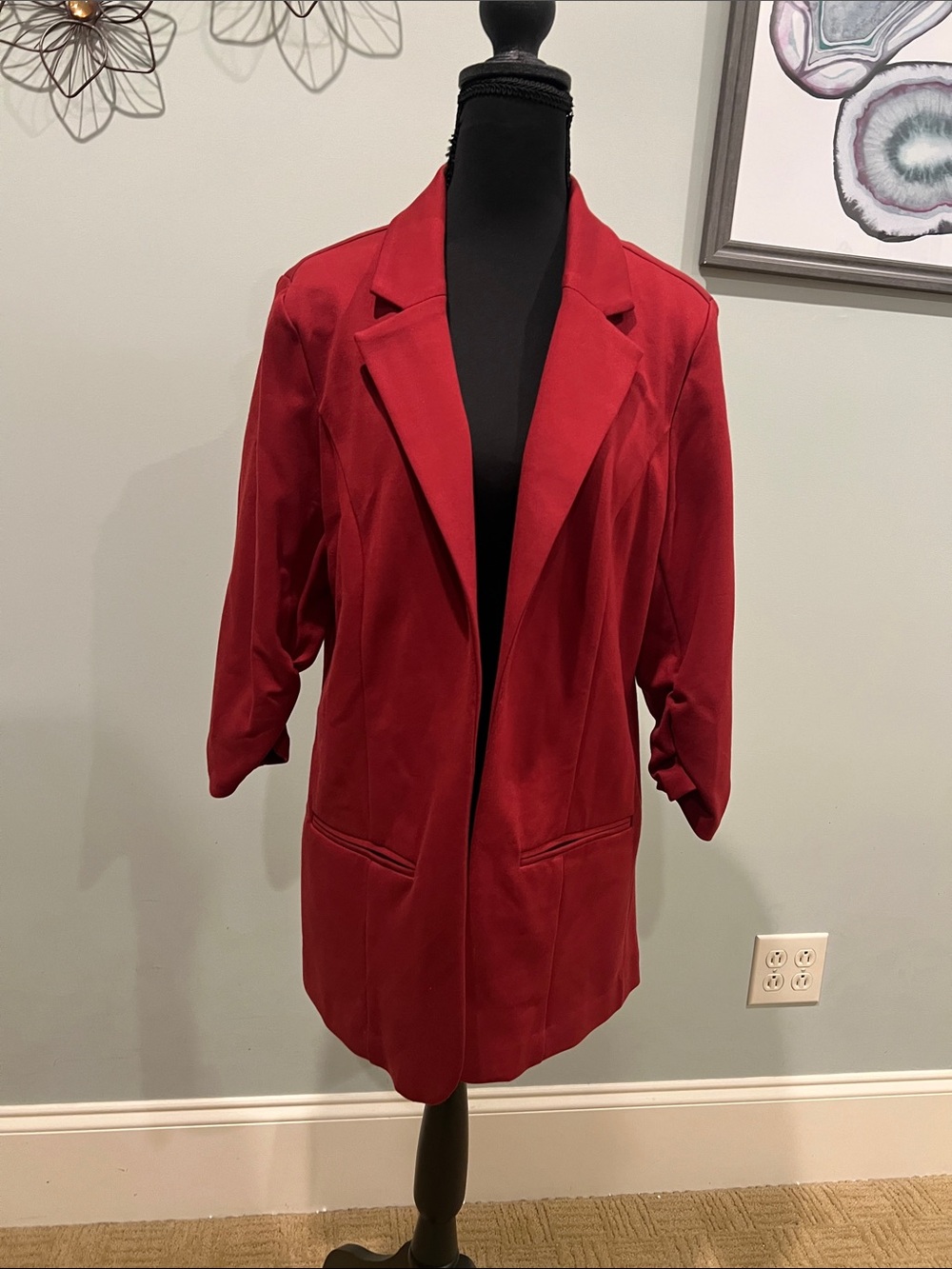 41 Hawthorn Open-Front Blazer in Rich Red